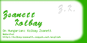 zsanett kolbay business card